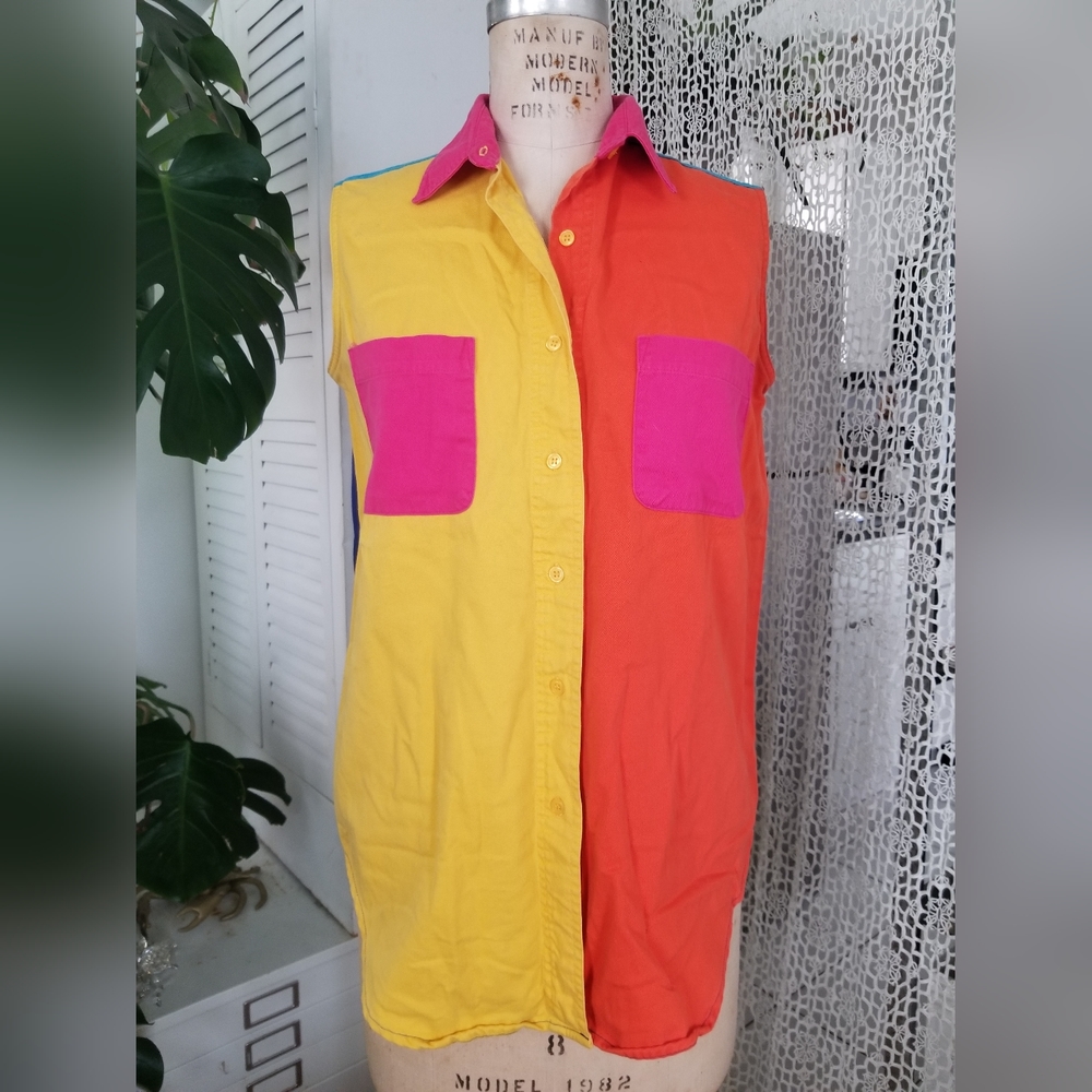 GITANO Color Block Button Down Dress Shirt - Picture 11 of 11